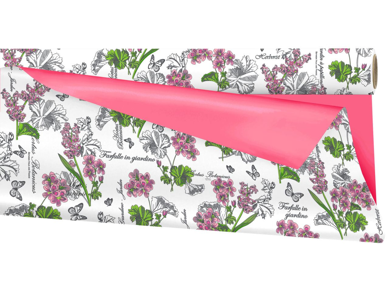 Bobina duomat colore fantasia giardino e rosa misura 25x0,79m