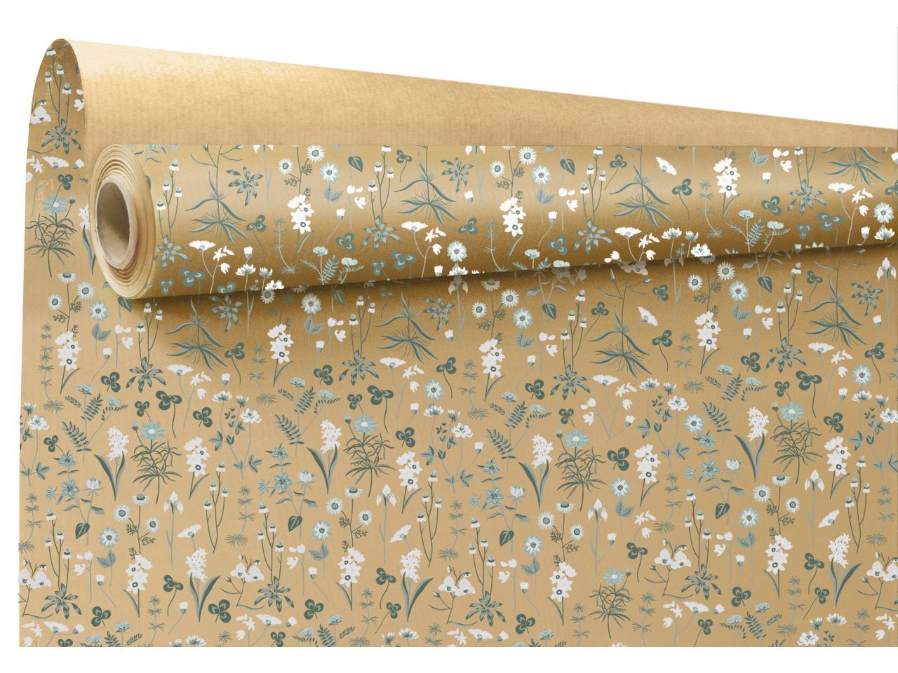 Bobina ecru con decorazioni floreali misura 40x0,79m