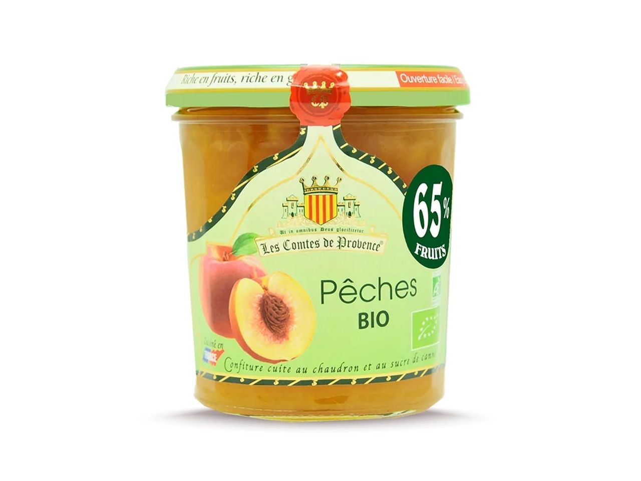 Confettura bio pesca 65% frutta 350gr les comtes de provence
