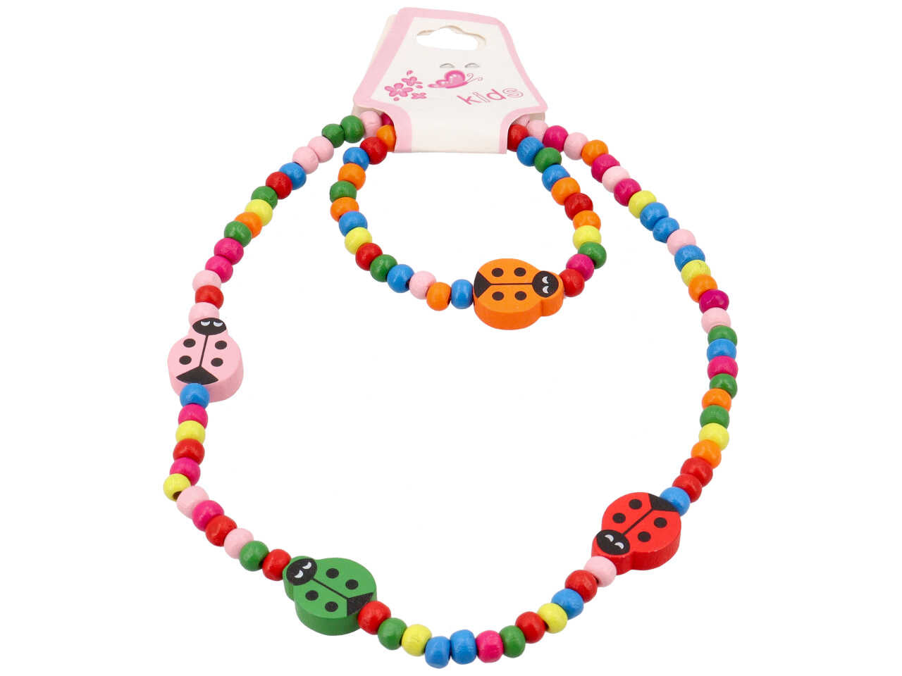 Collana con bracciale in legno da bimba