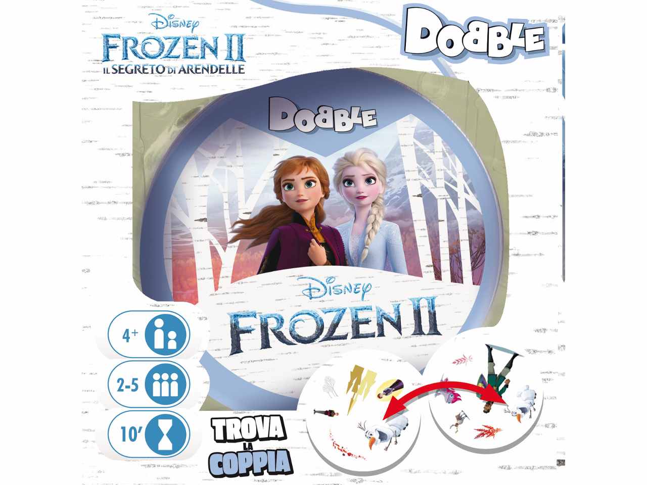 Dobble Frozen: Intrattenimento Familiare con i Personaggi di Frozen, per 2-8 Partecipanti, Dai 4 Anni in su, Versione Italiana - Asmodee