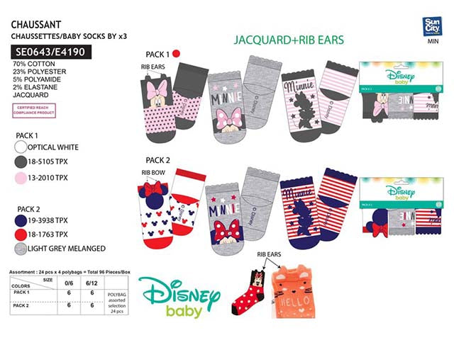 Minnie calzini baby 3 pezzi se0643