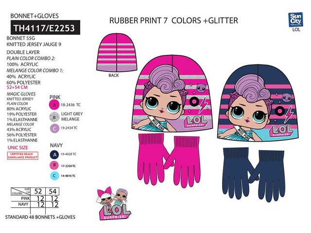 Lol surprise cappello+guanti th4117