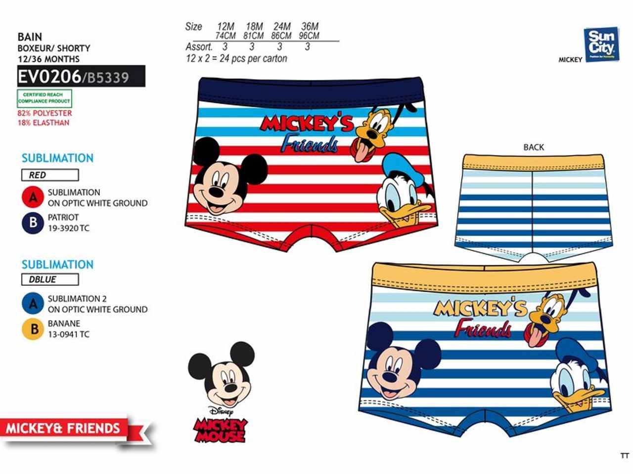 Costume da bagno bimbo boxer mickey