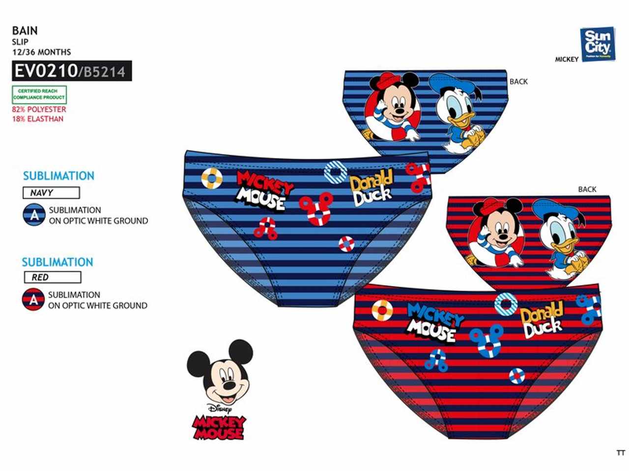 Costume da bagno bimbo slip mickey