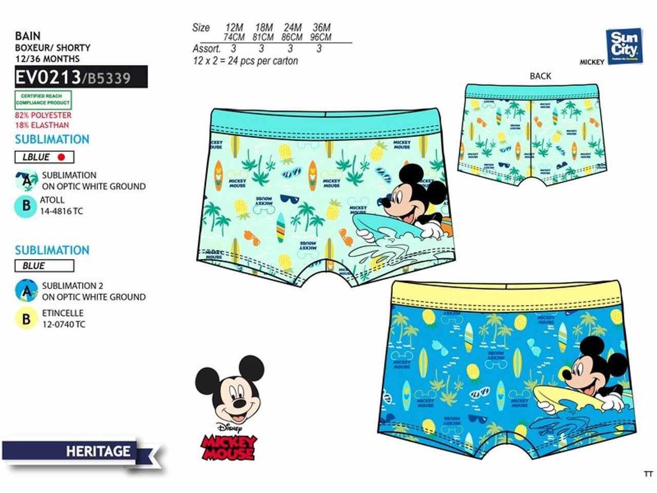 Costume da bagno bimbo boxer mickey