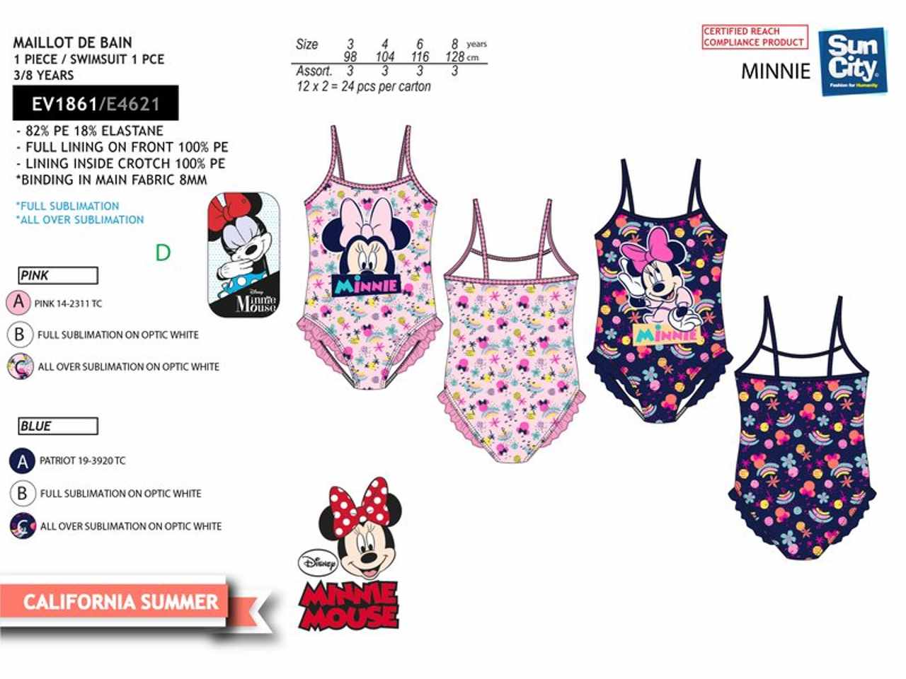 Costume da bagno bimba intero minnie