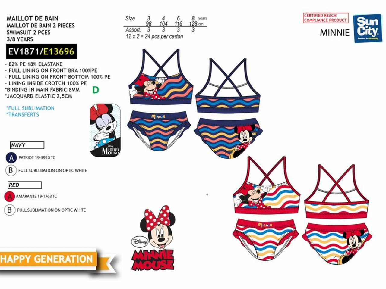 Costume da bagno bimba bikini minnie