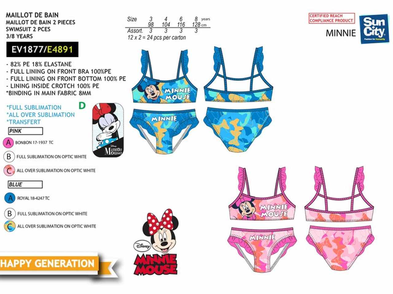 Costume da bagno bimba bikini minnie