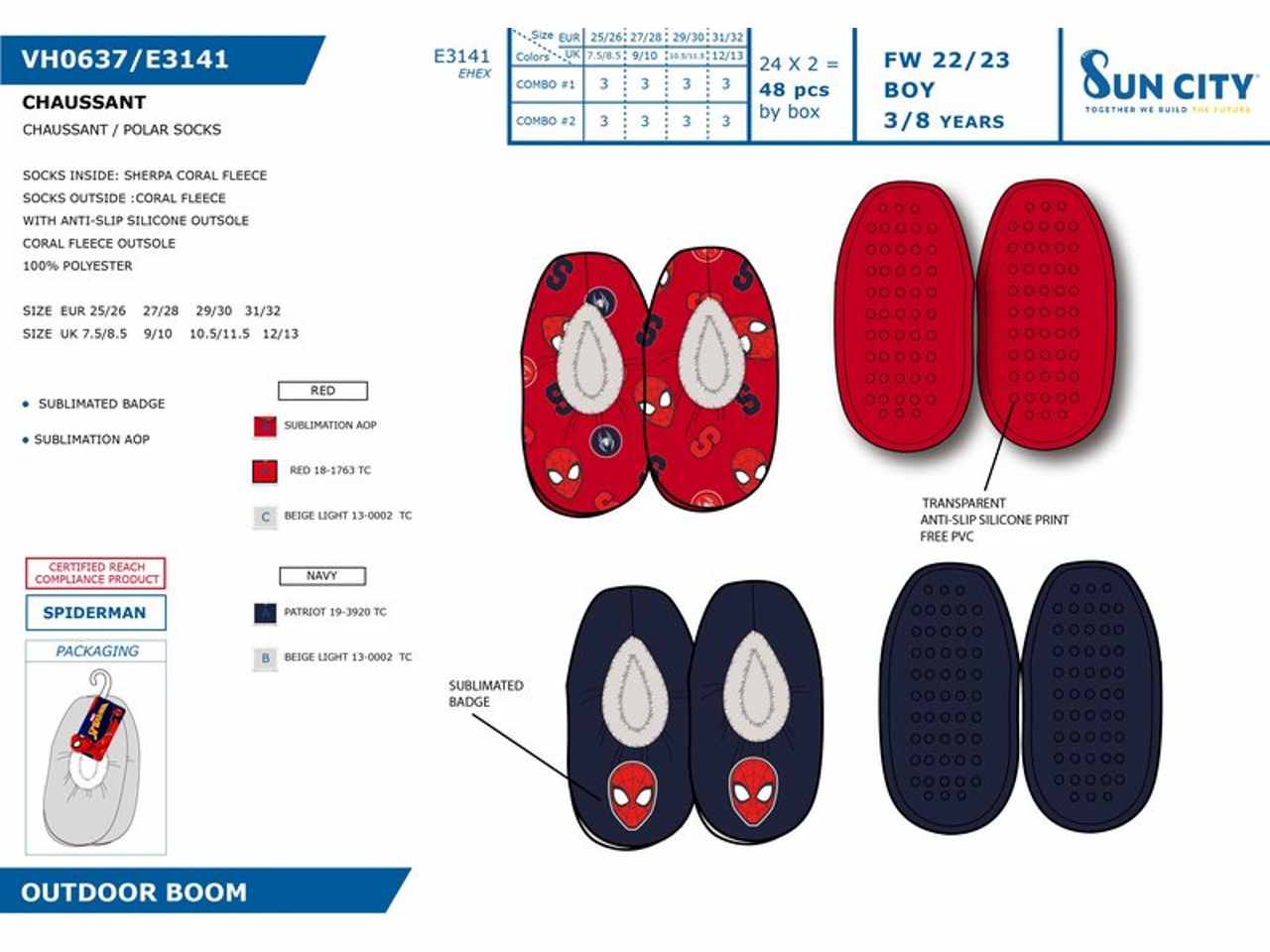 Spiderman pantofole taglia 25-32