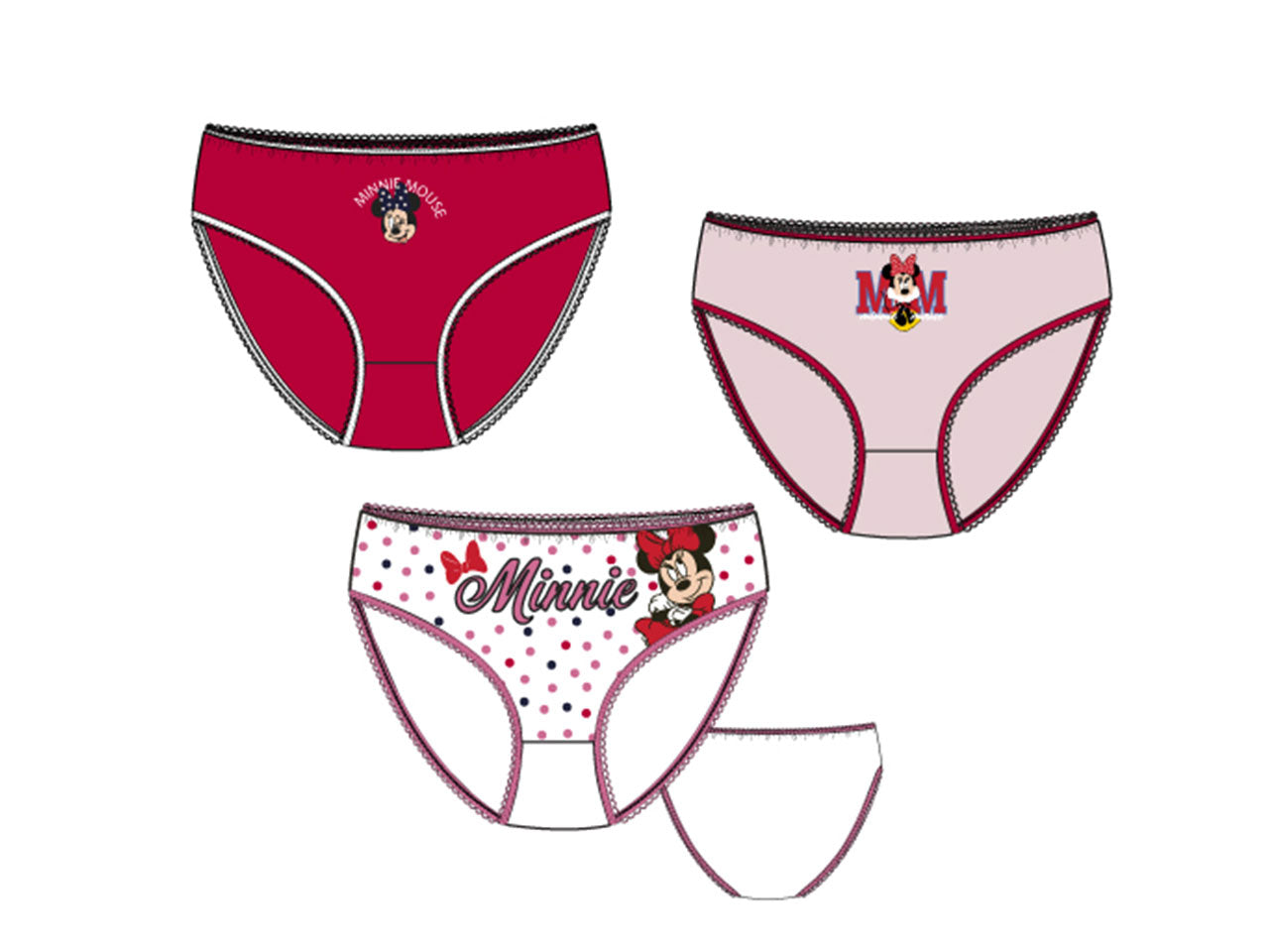 Minnie set 3 mutande 3-8anni