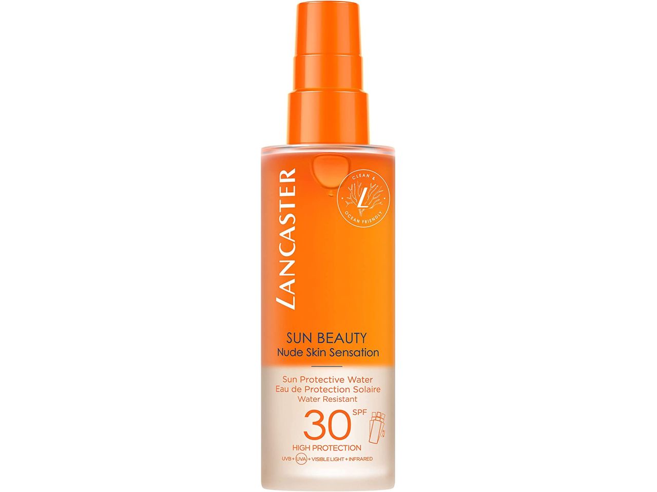 Protezione solare lancaster sun beauty protective water acqua protettiva solare spf30 150ml