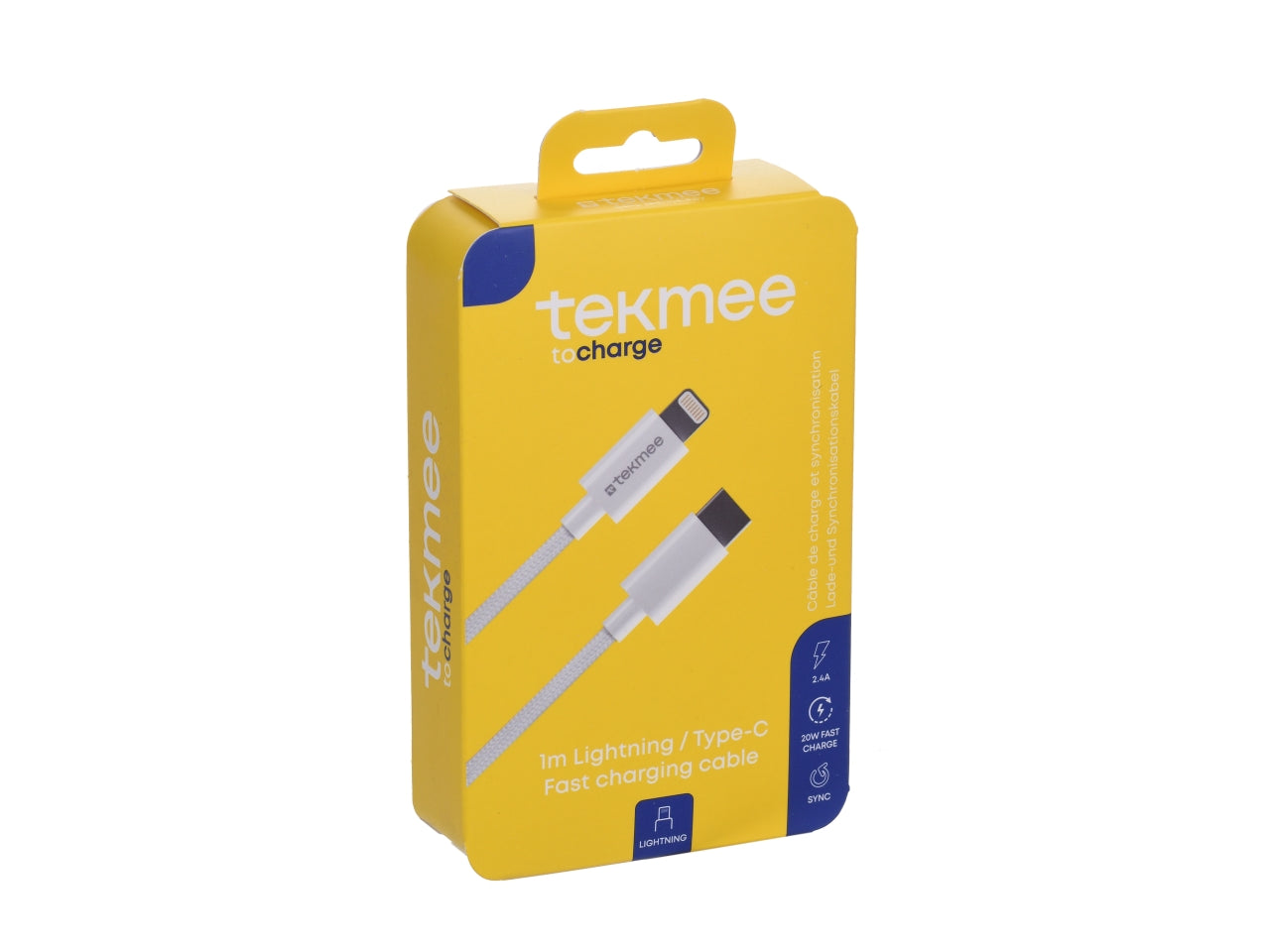 Cavo per ricarica rapida per tablet e smartphone tekmee 1m lightning/type-c