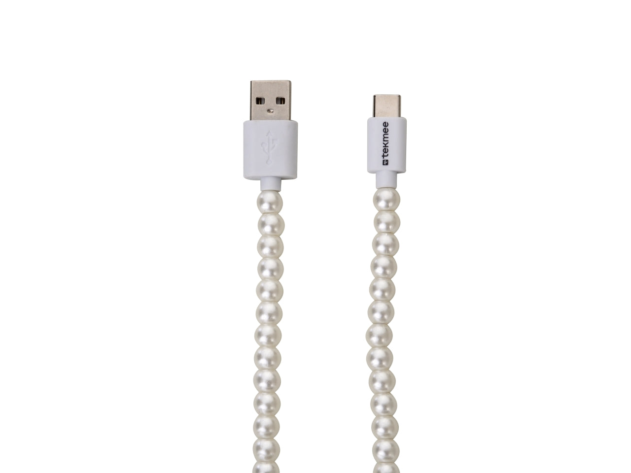 Tekmee cavo 1m usb / type-c con perle bianche luminose