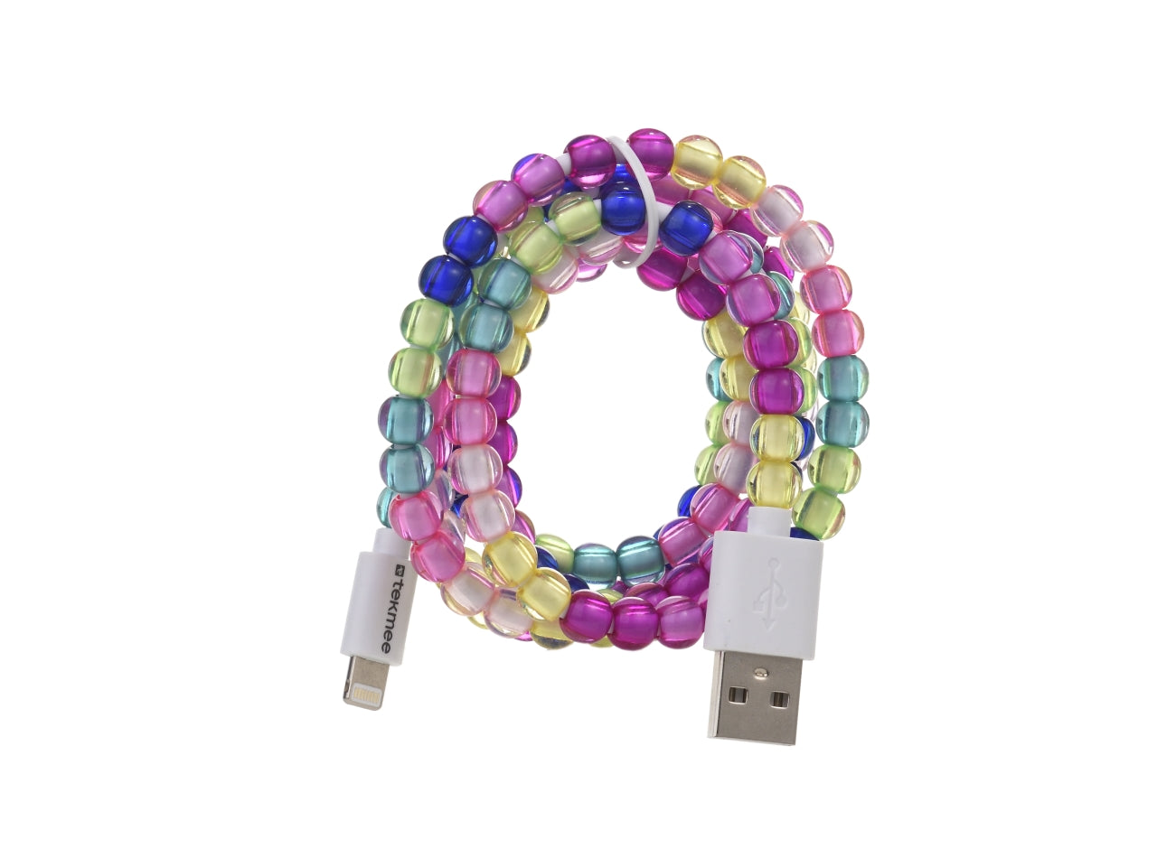 Tekmee cavo 1m usb con perle luminose multicolor