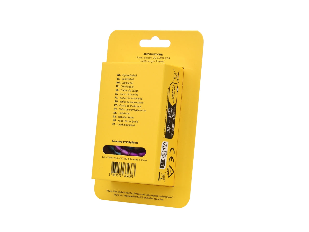 Tekmee cavo 1m usb con perle luminose multicolor