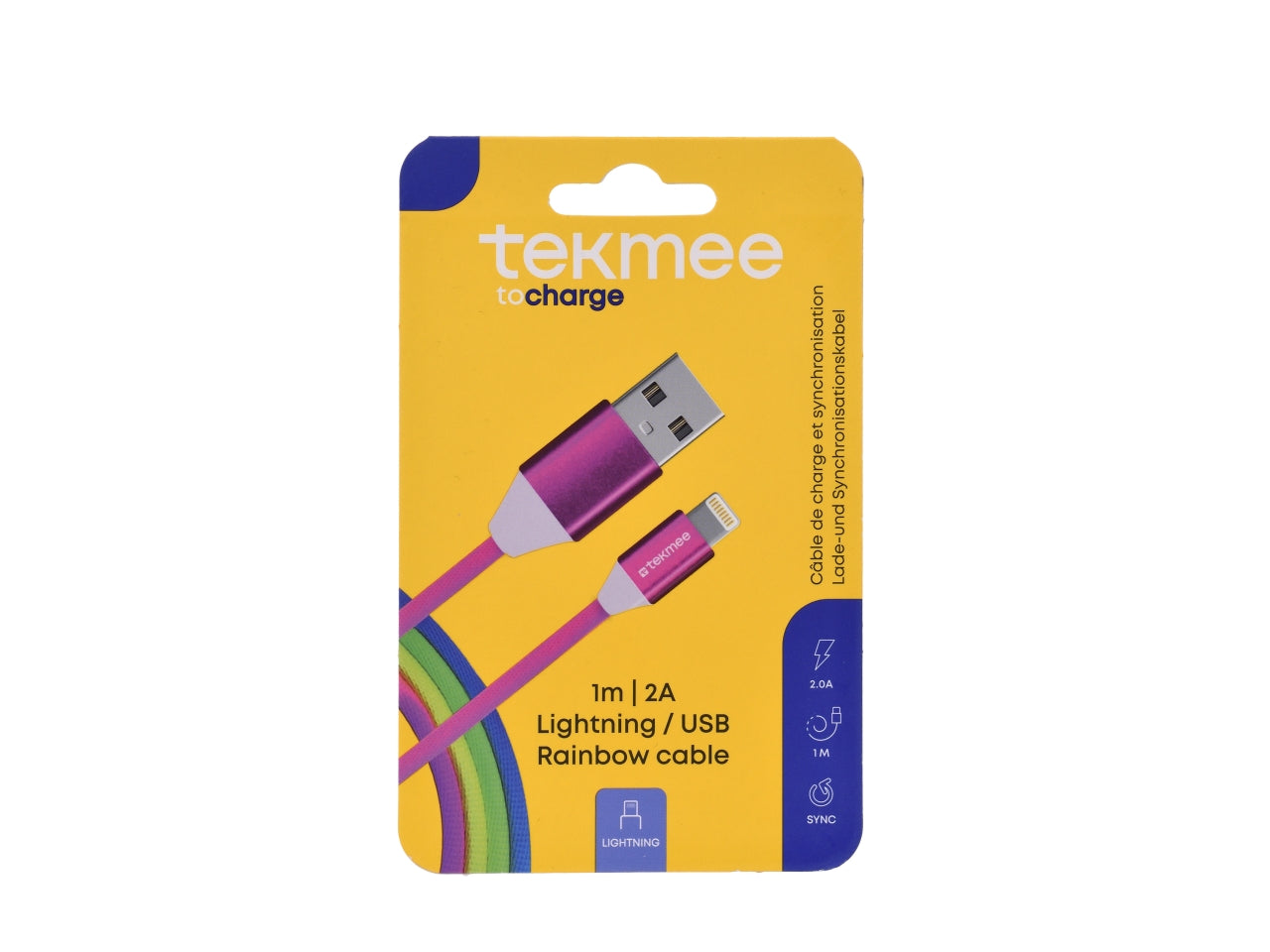 Tekmee cavo arcobaleno luminoso 1m usb