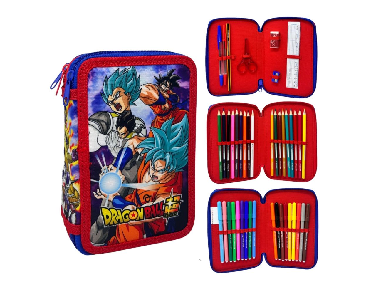 Astuccio con 3 zip dragon ball premium