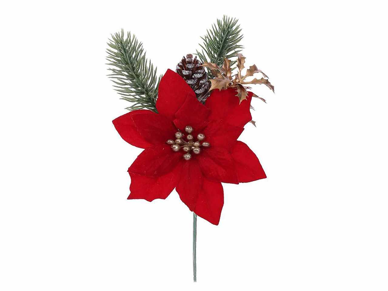 Pick con stella di natale e pino 20cm
