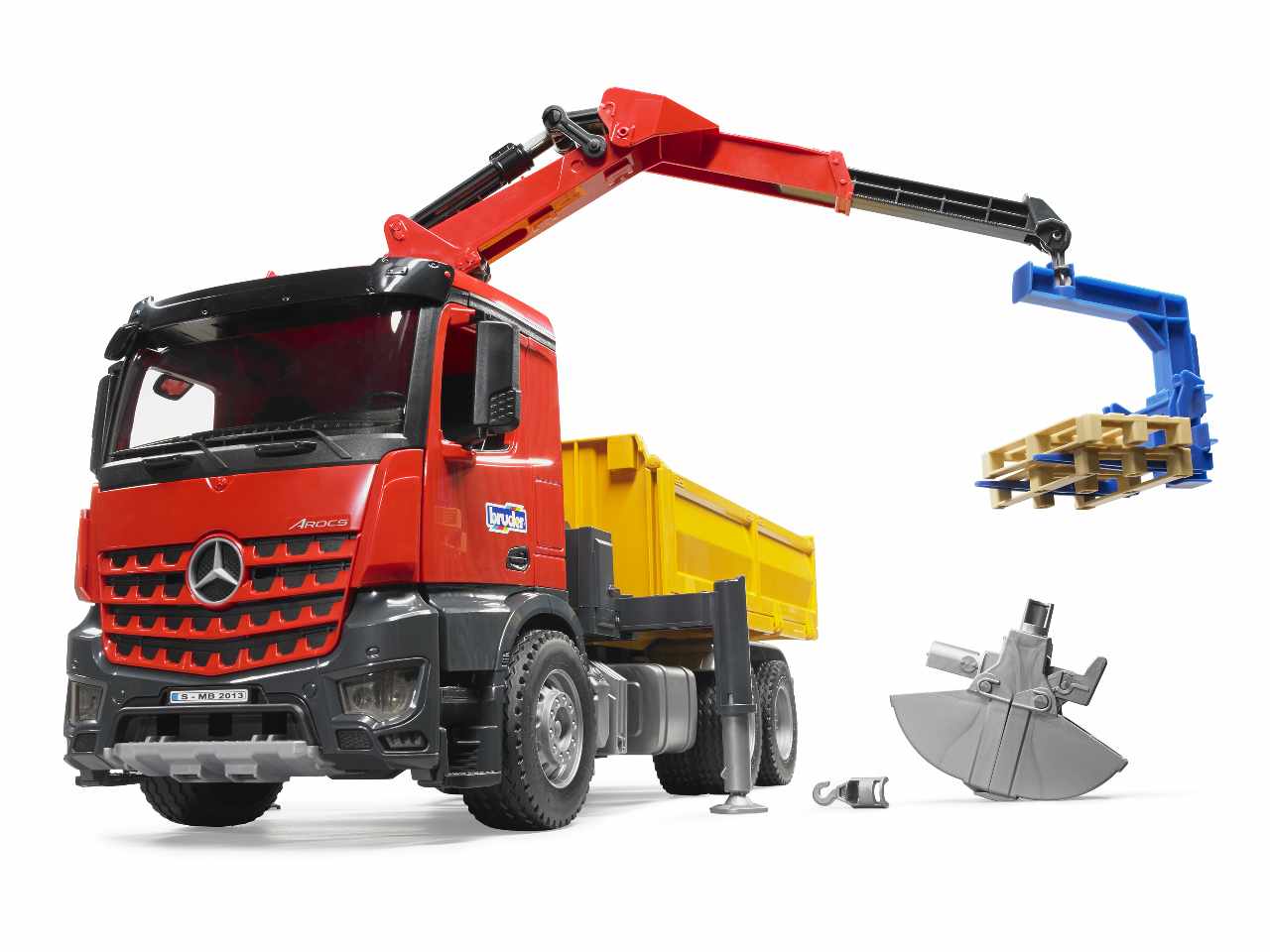 Camion mb arocs ribaltabile c/gru 03651