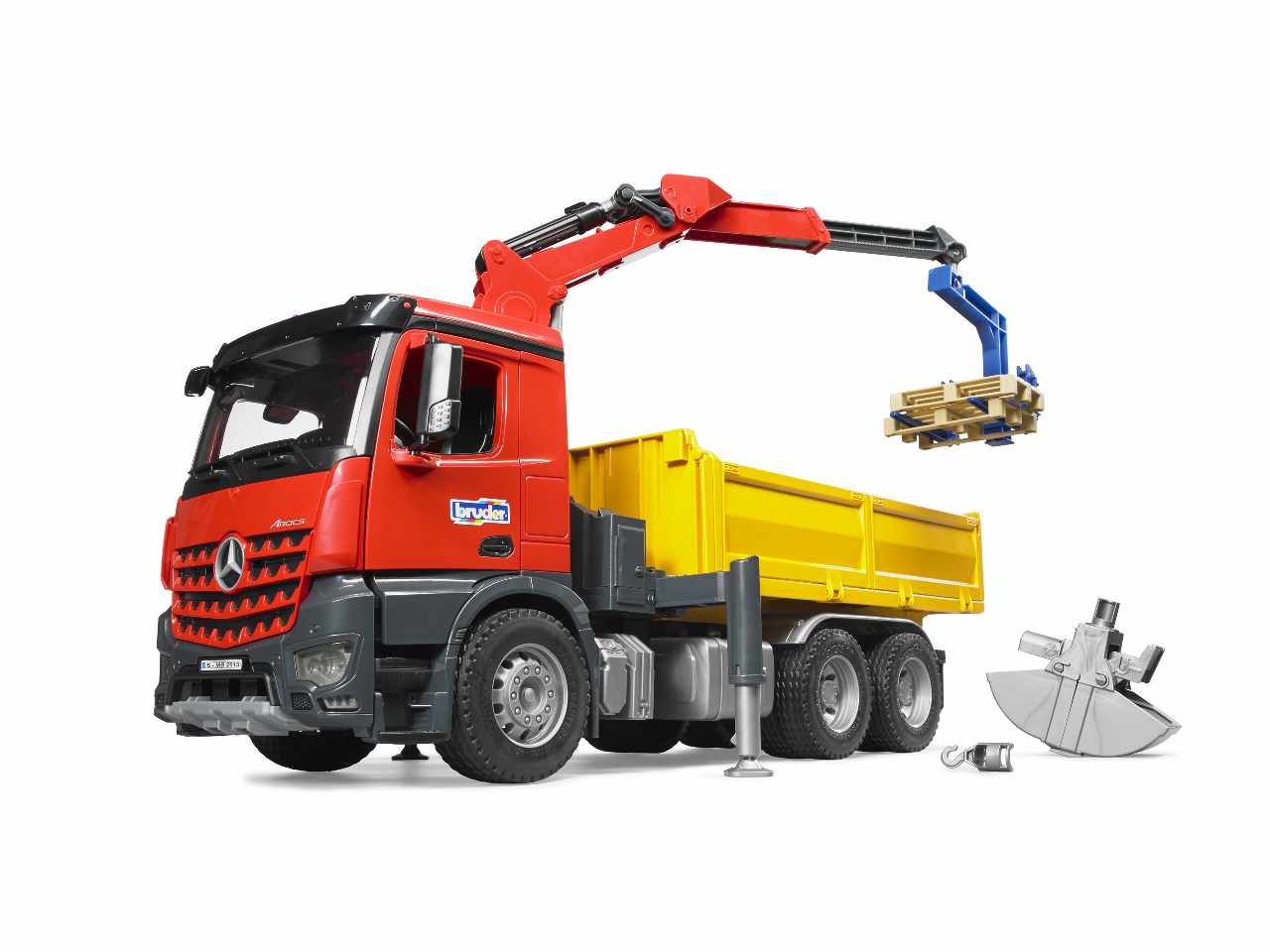 Camion mb arocs ribaltabile c/gru 03651