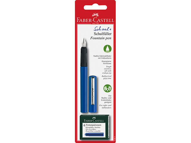 Penna Stilografica Faber-Castell con 6 cartucce di inchiostro incluse, punta M blu