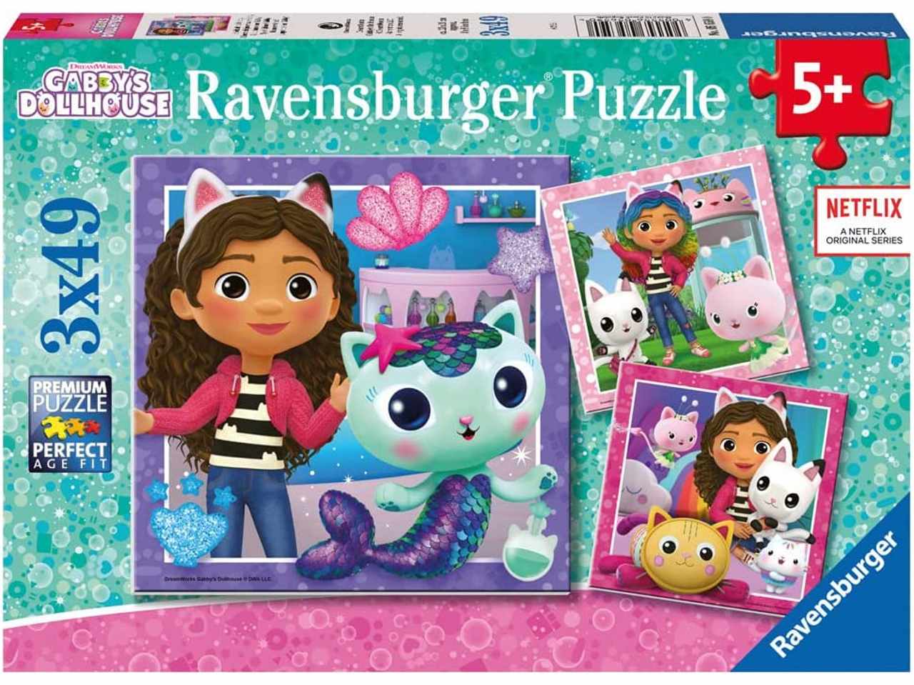 Puzzle 3x49 pezzi gabby's dollhouse