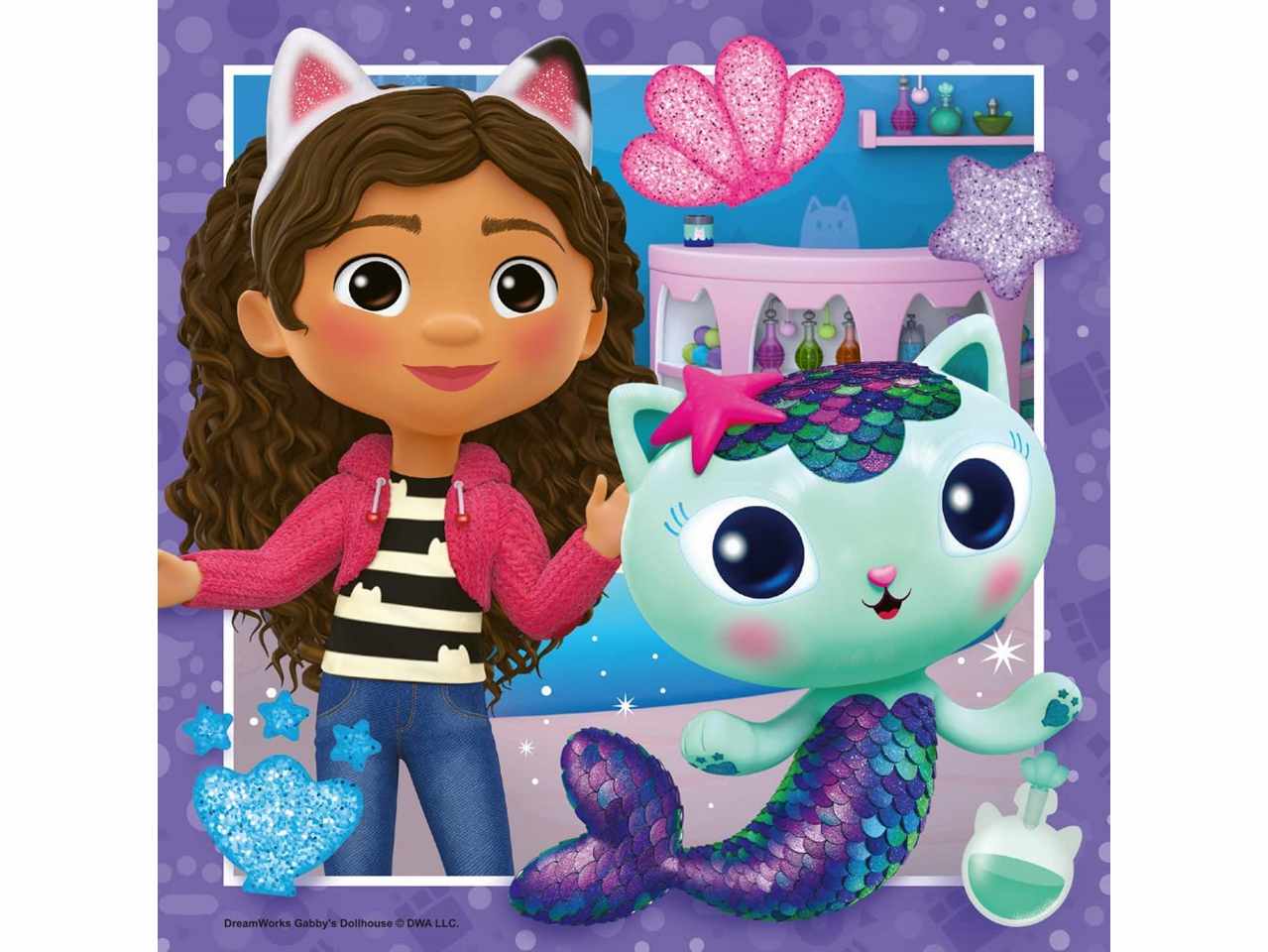 Puzzle 3x49 pezzi gabby's dollhouse