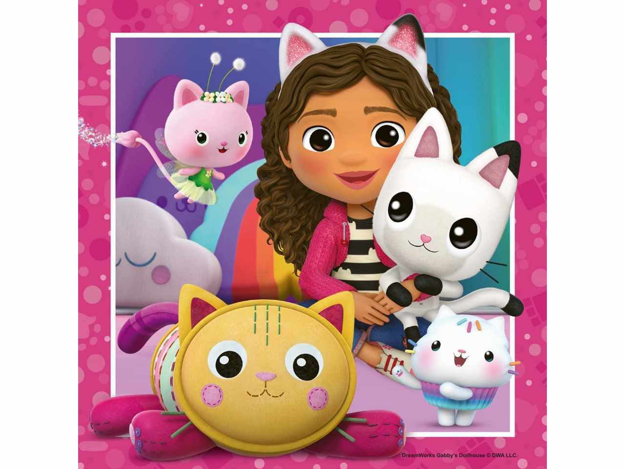 Puzzle 3x49 pezzi gabby's dollhouse