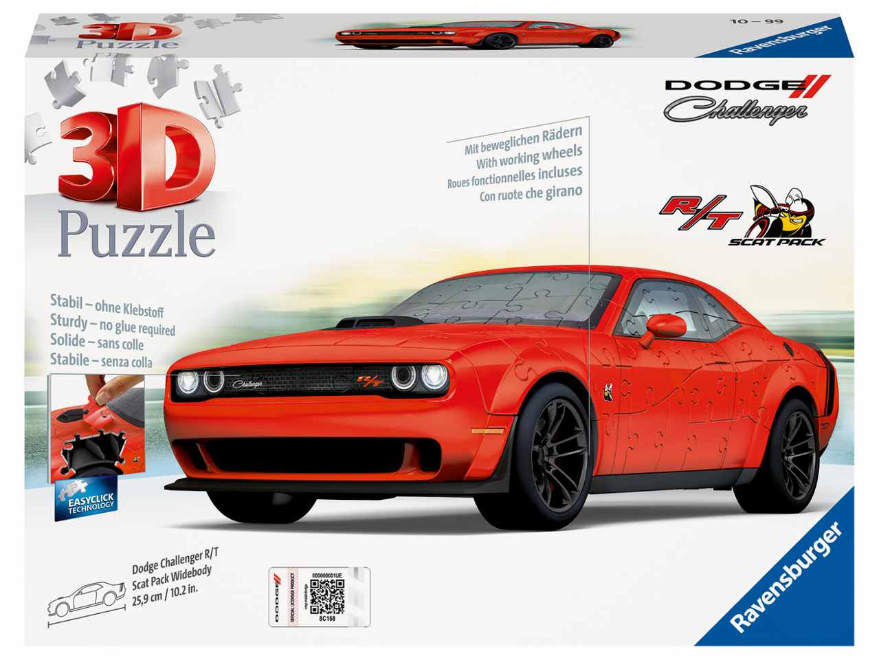 3d puzzle dodge challenger scat pack red