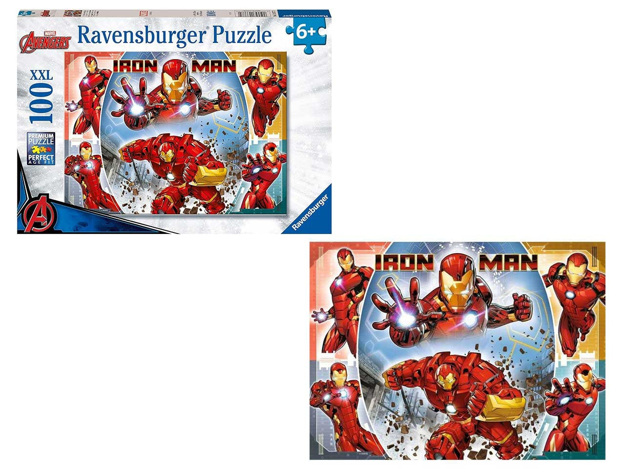 Puzzle 100 Pezzi XXL Marvel Iron Man, Idea Regalo per Bambini 6+ Anni, Gioco Educativo - Ravensburger