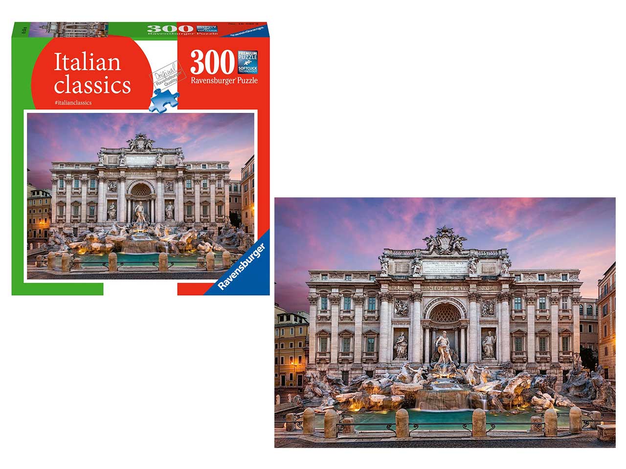 Ravensburger puzzle 300 pezzi fontana di trevi italian classics