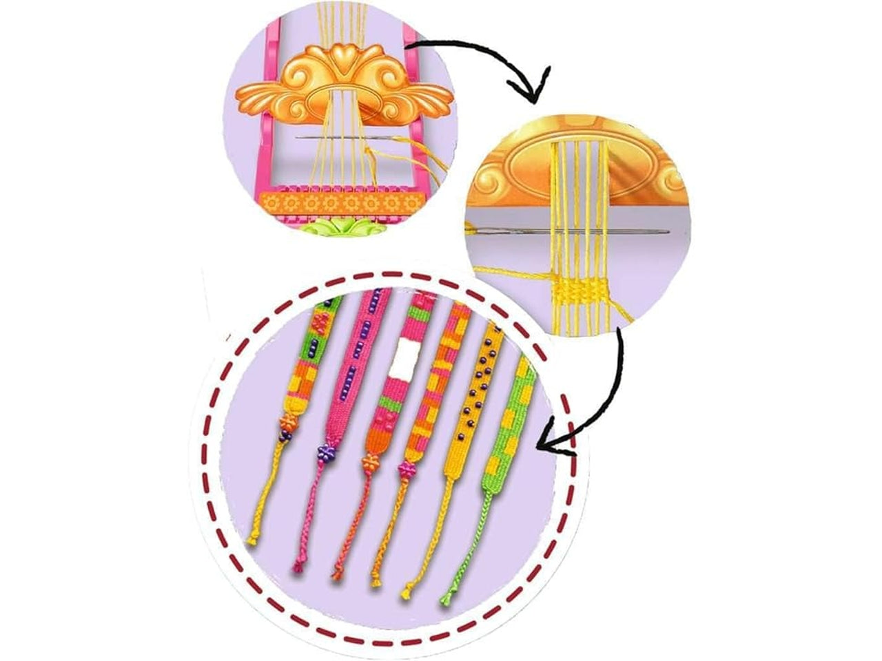 Ravensburger Be creative midi, telaio braccialetti dell'amicizia, gioco creativo per bambini dai 6+ anni