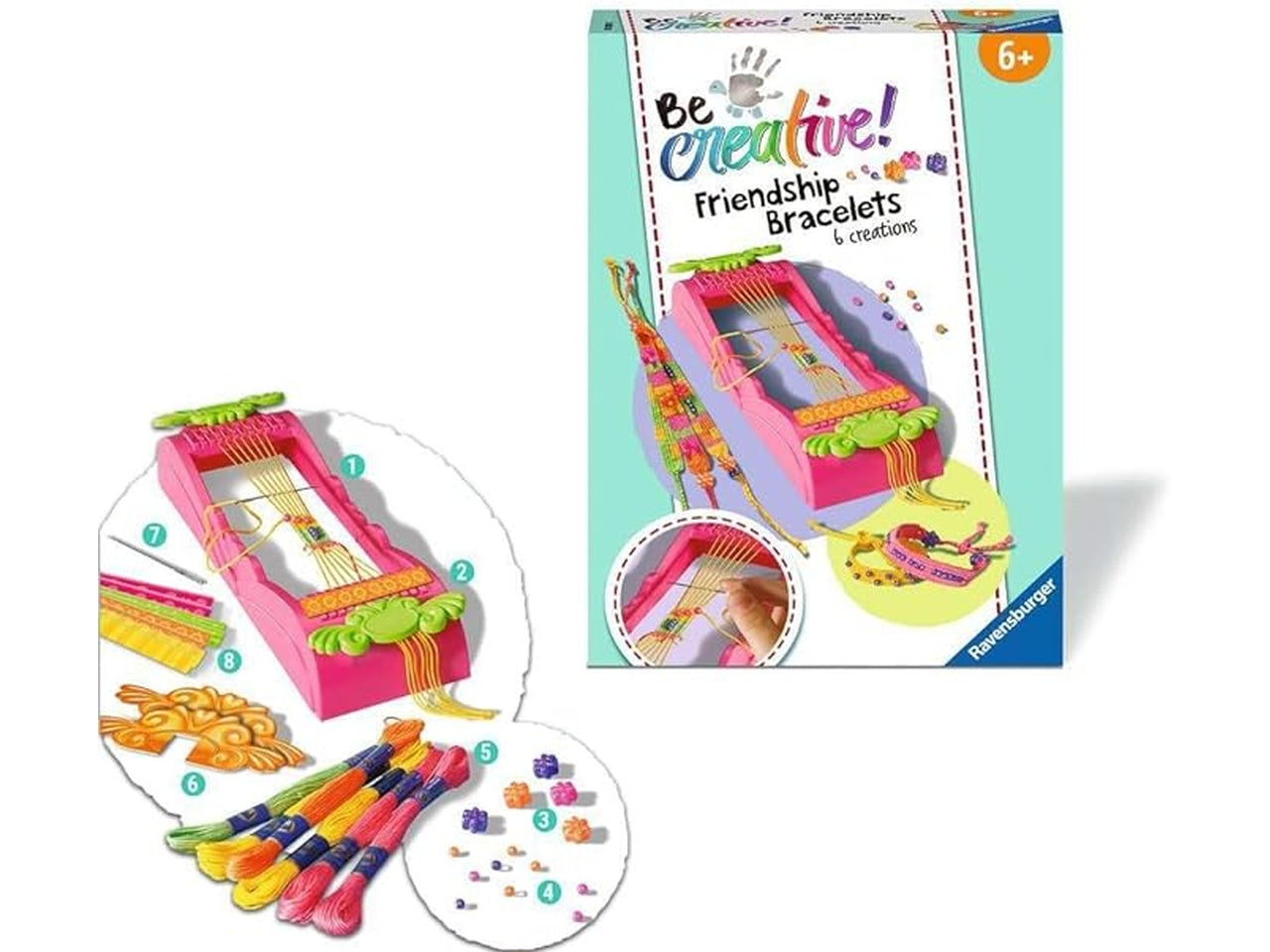 Ravensburger Be creative midi, telaio braccialetti dell'amicizia, gioco creativo per bambini dai 6+ anni