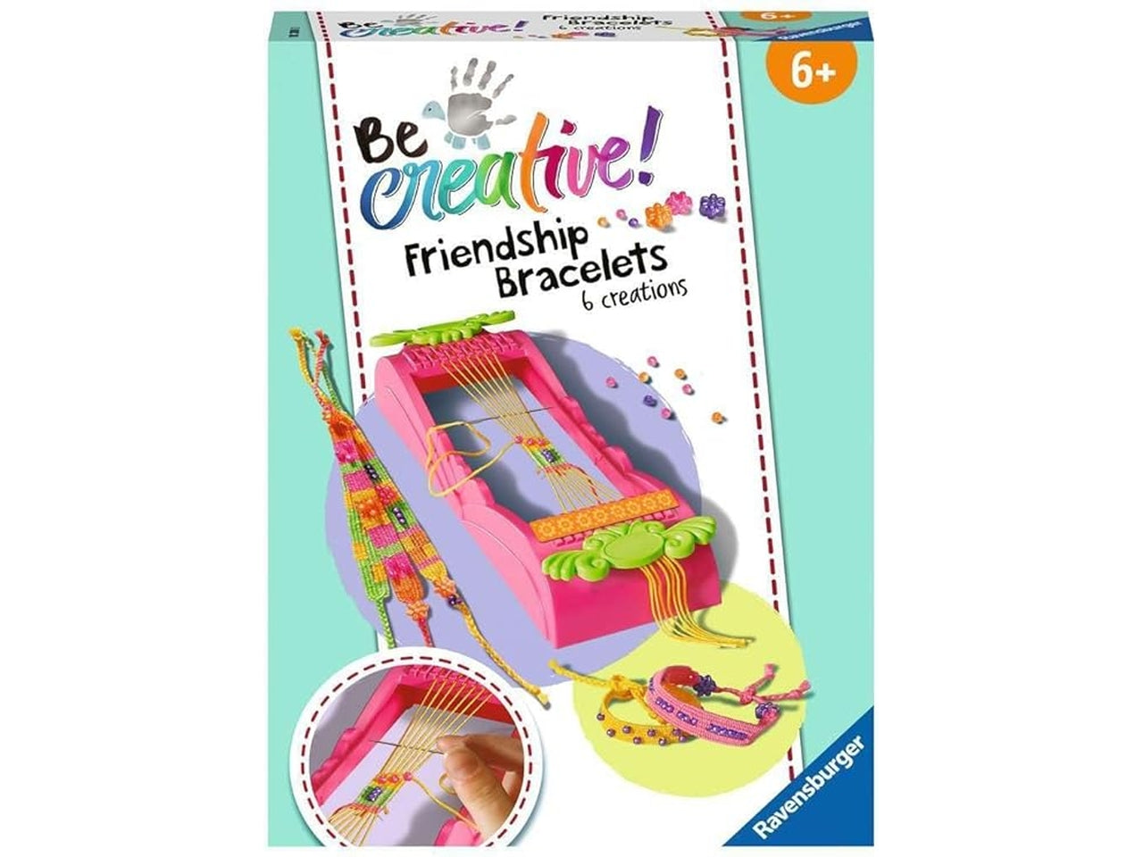 Ravensburger Be creative midi, telaio braccialetti dell'amicizia, gioco creativo per bambini dai 6+ anni