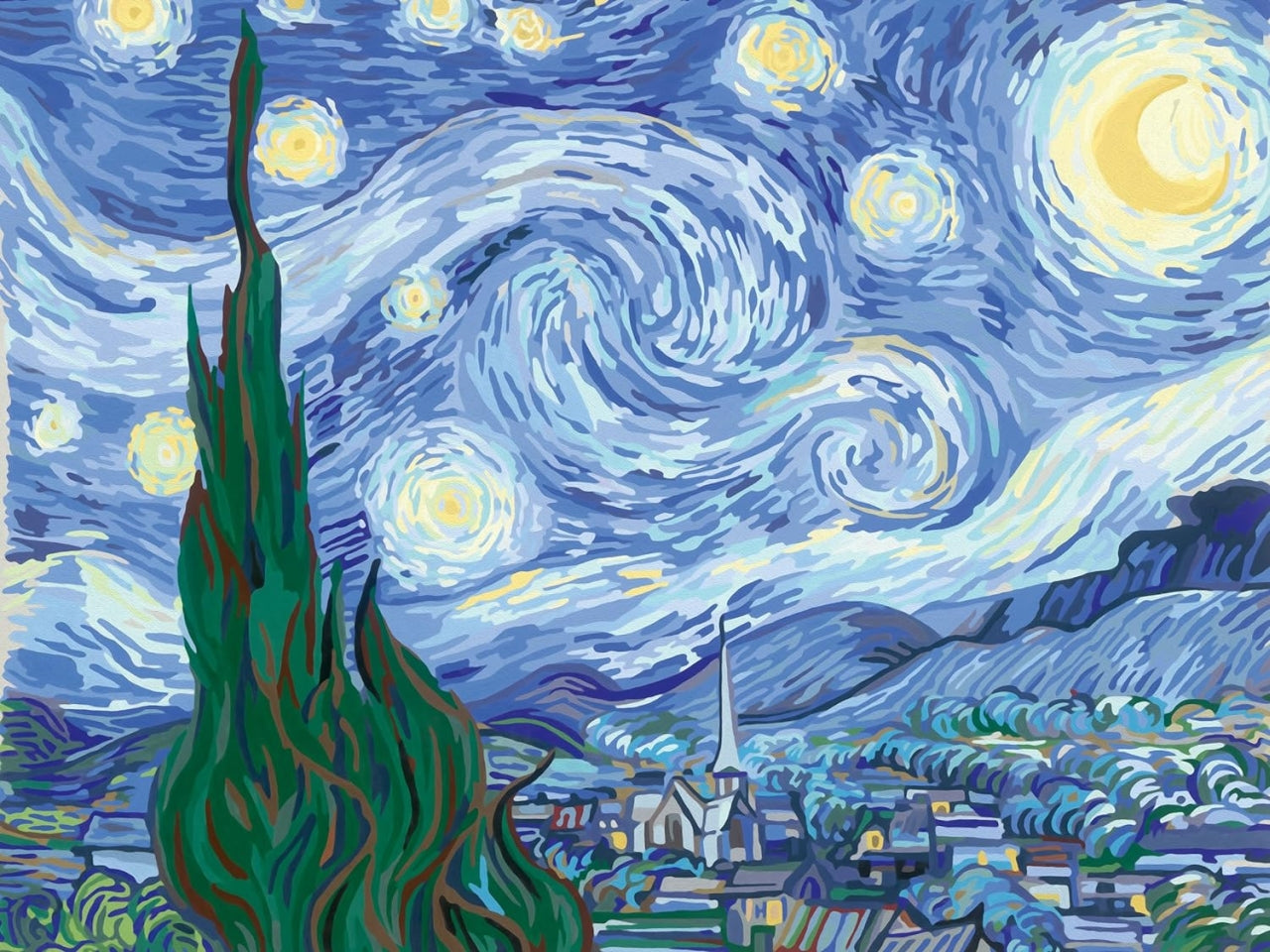 Creart adulto van gogh, notte stellata