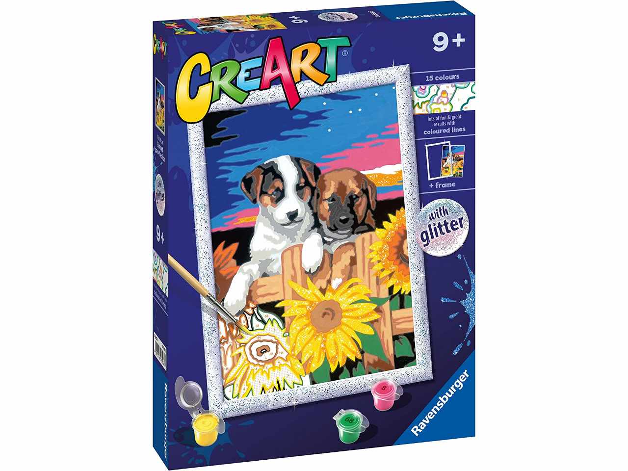 Creart kids serie d classic cagnolini con girasoli