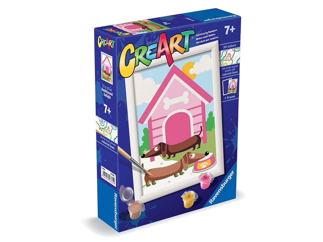 CreArt Serie Classic: Cagnolino Trendy, - Set da Dipingere con Cornice - Ravensburger