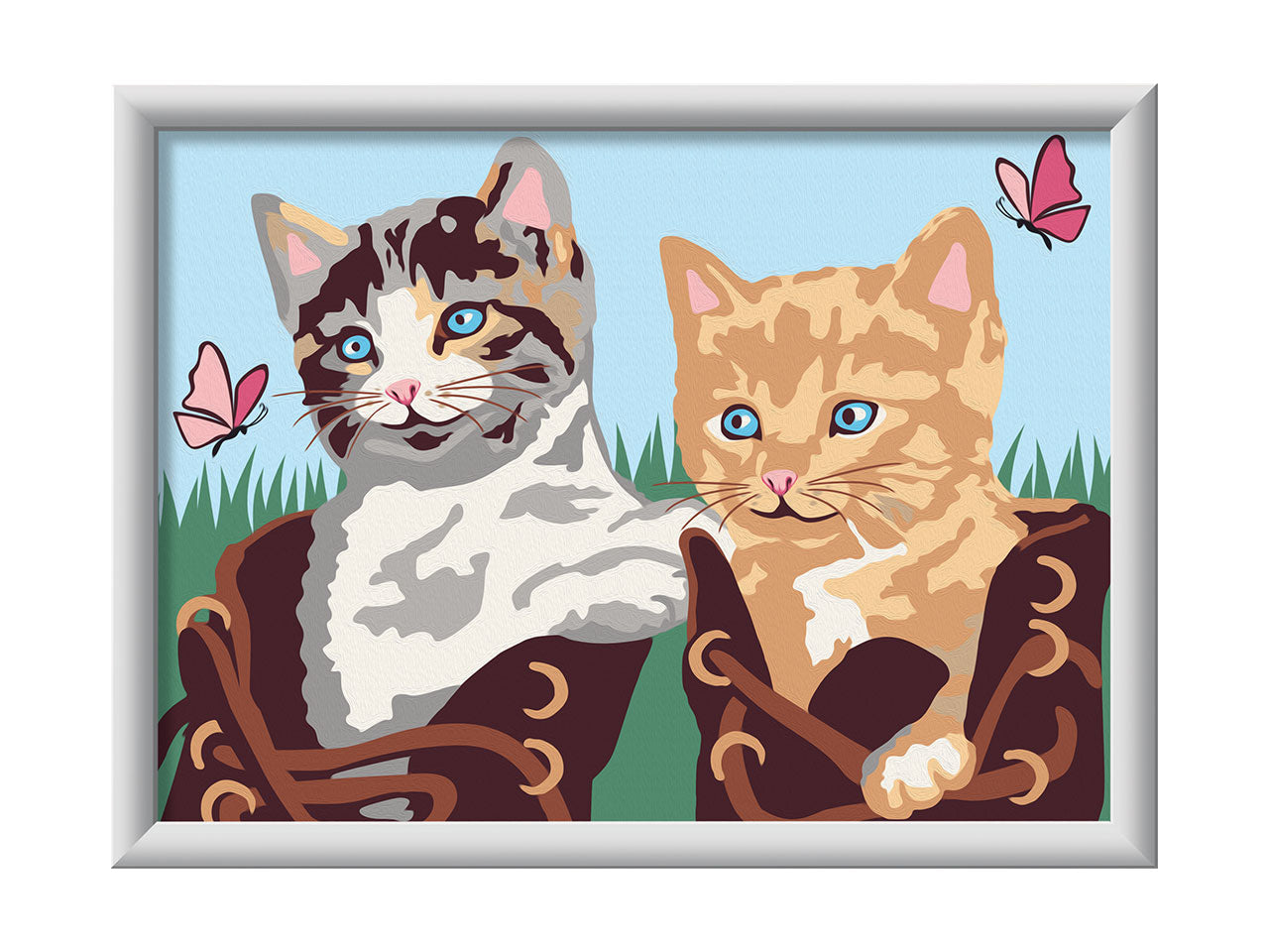 CreArt Serie Classic: Gattini in Stivaletti - Set da Dipingere con 15 Colori e Cornice - Ravensburger