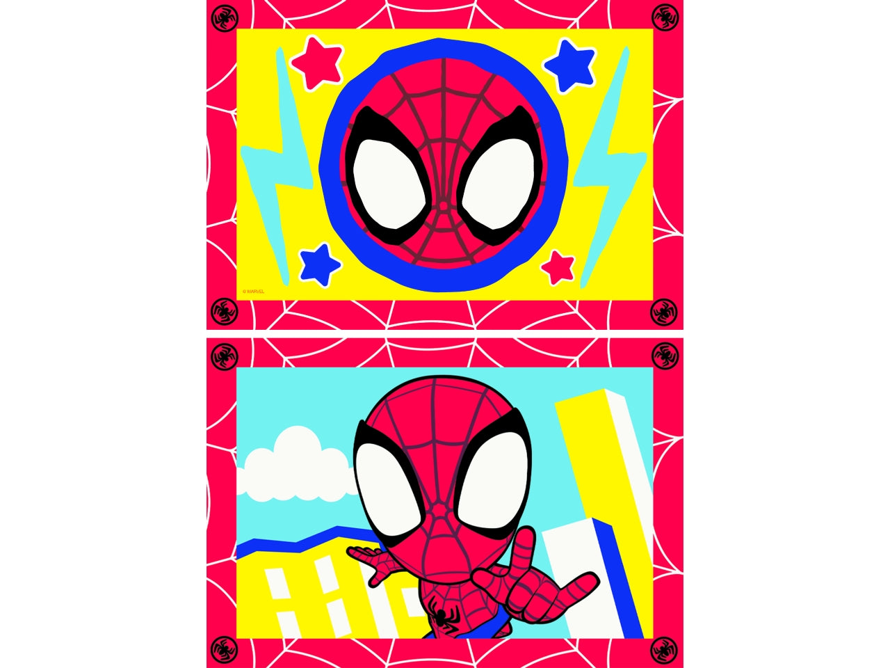 CreArt Serie Junior: Dipingi con Spidey - Set Marvel da 2 Tavole, 5 Colori e Pennello - Ravensburger