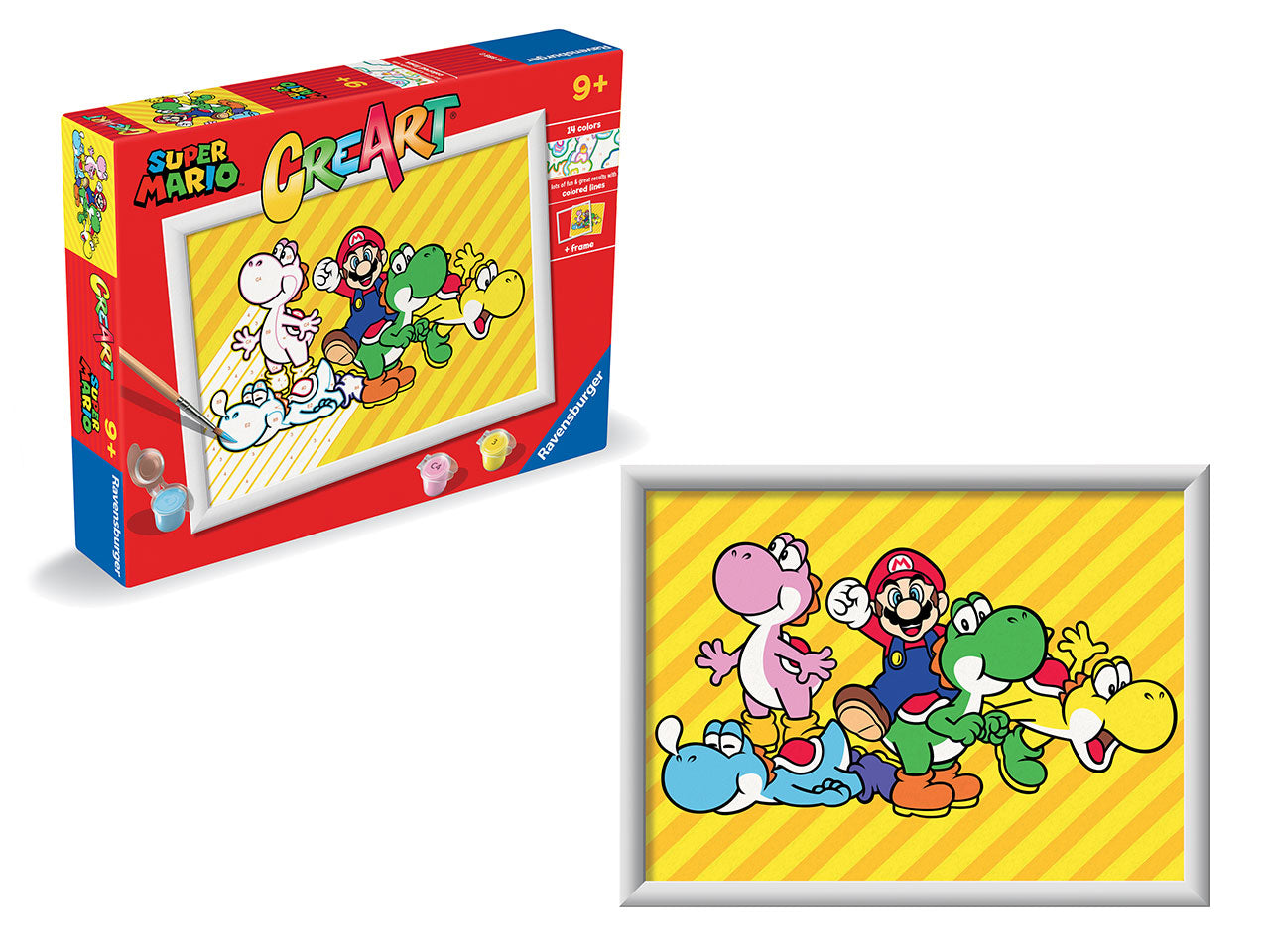 CreArt Serie D Licensed: Super Mario - Set da Dipingere con 15 Colori e Cornice - Ravensburger