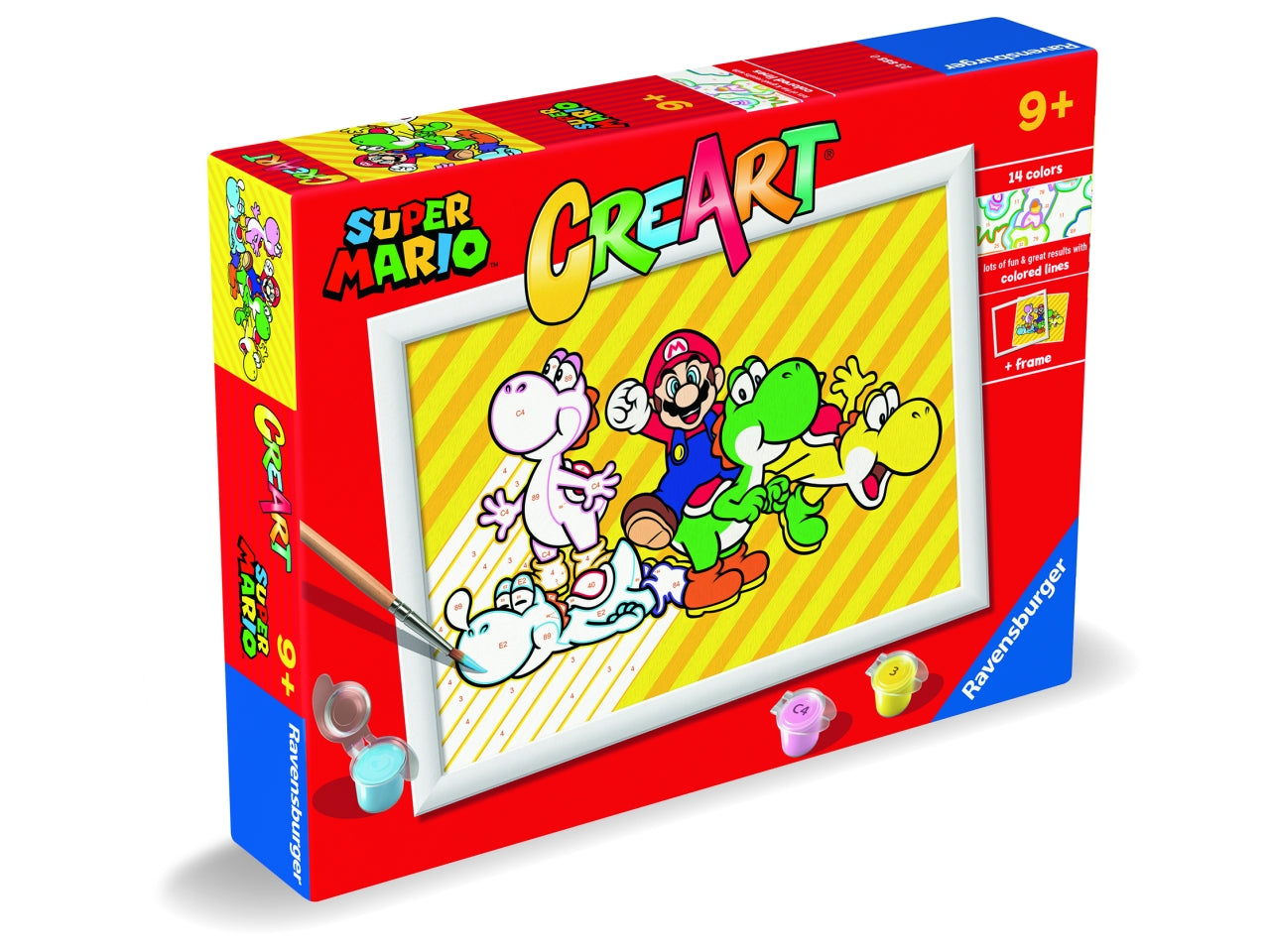 CreArt Serie D Licensed: Super Mario - Set da Dipingere con 15 Colori e Cornice - Ravensburger