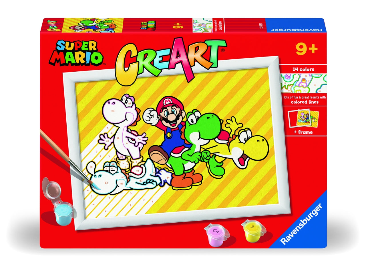 CreArt Serie D Licensed: Super Mario - Set da Dipingere con 15 Colori e Cornice - Ravensburger