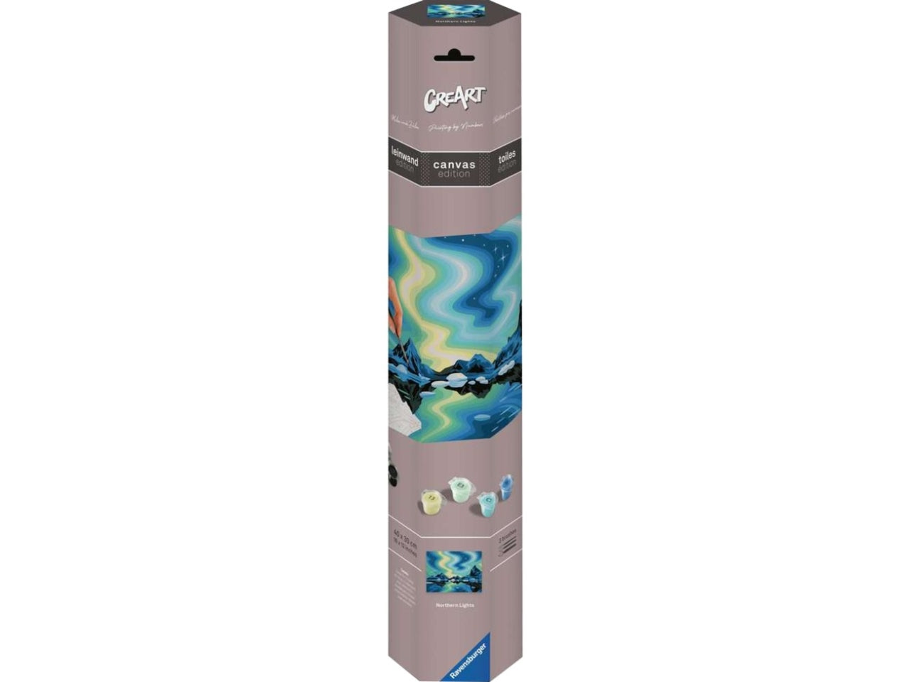 Ravensburger Luci del nord, kit per dipingere con i numeri, 40x30 cm per ragazzi dai 14+ anni