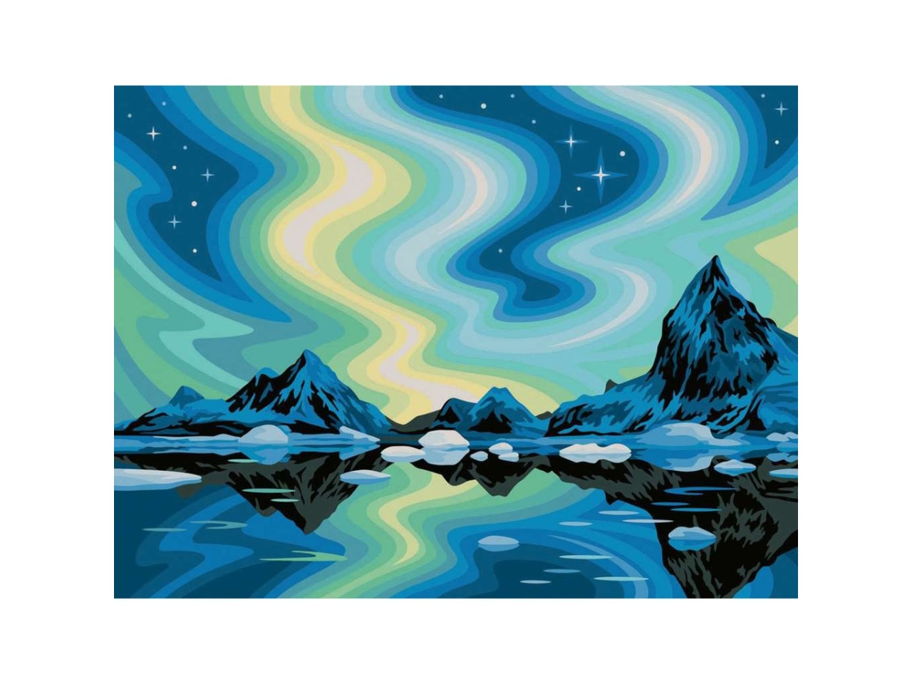 Ravensburger Luci del nord, kit per dipingere con i numeri, 40x30 cm per ragazzi dai 14+ anni