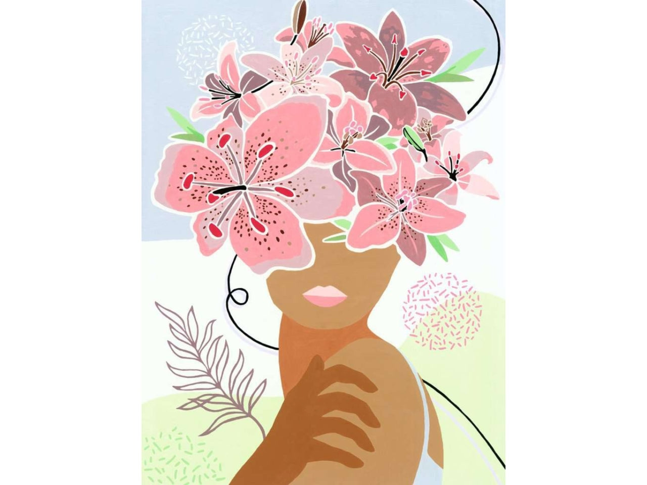 Ravensburger Creart Donna con fiori, kit per dipingere con i numeri, 40x30 cm per ragazzi dai 14+ anni