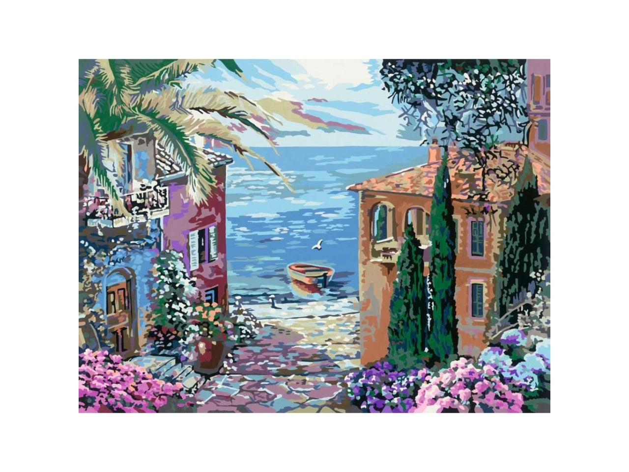 Ravensburger Creart Paesaggio mediterraneo, kit per dipingere con i numeri, 40x30 cm per ragazzi dai 14+ anni