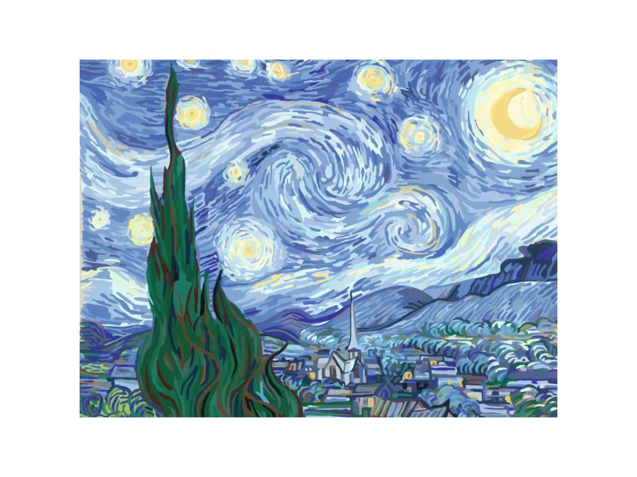 Ravensburger Creart Van Gogh, notte stellata, kit per dipingere con i numeri, 40x30 cm per ragazzi dai 14+ anni