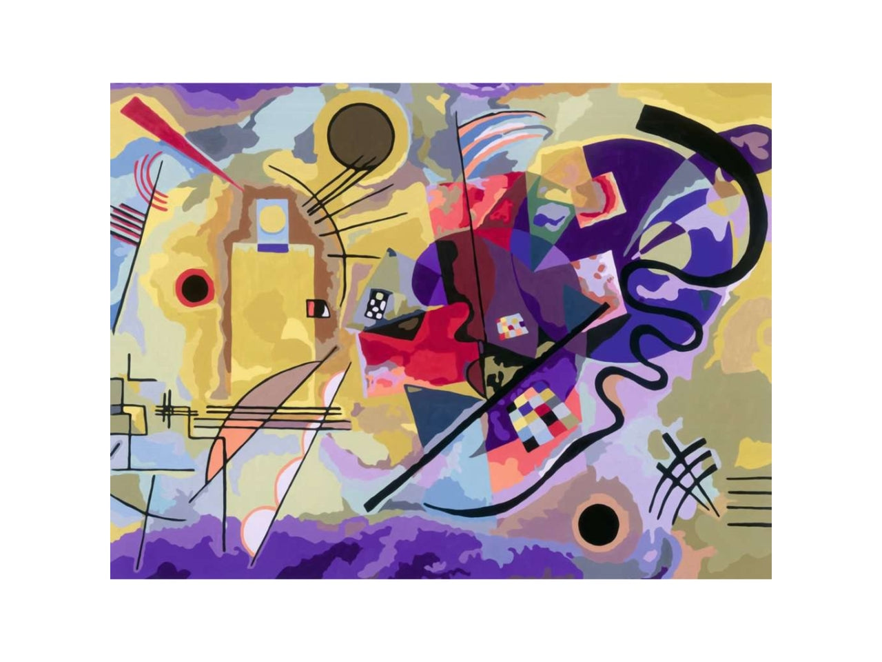 Ravensburger Kandinsky, giallo rosso blu, kit per dipingere con i numeri, 40x30 cm per ragazzi dai 14+ anni