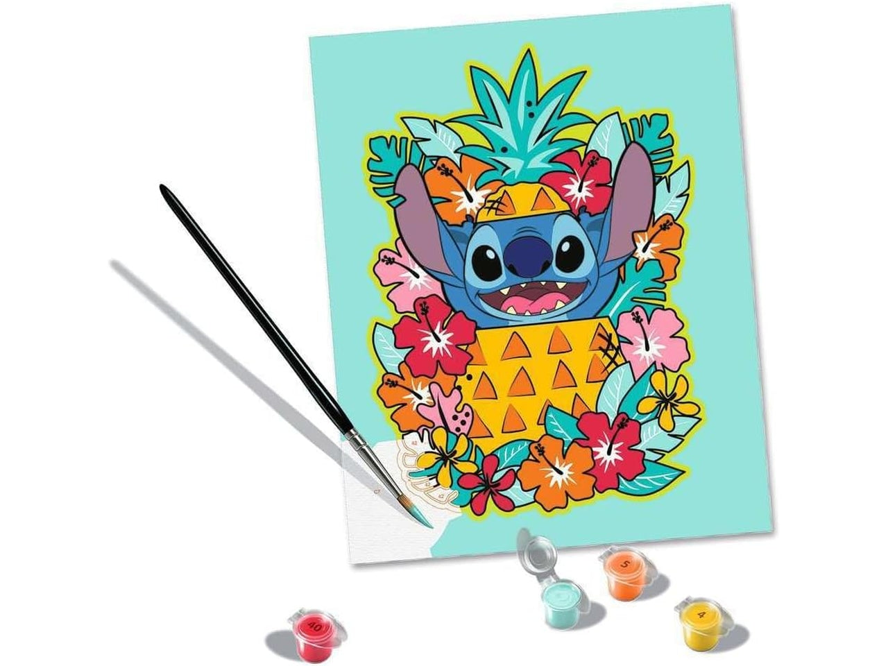 CreArt , Disney Stitch, Dipingere con i Numeri, Kit Pittura, Idea Regalo Donna o Uomo, 14+ Anni, 24x30 cm - Ravensburger